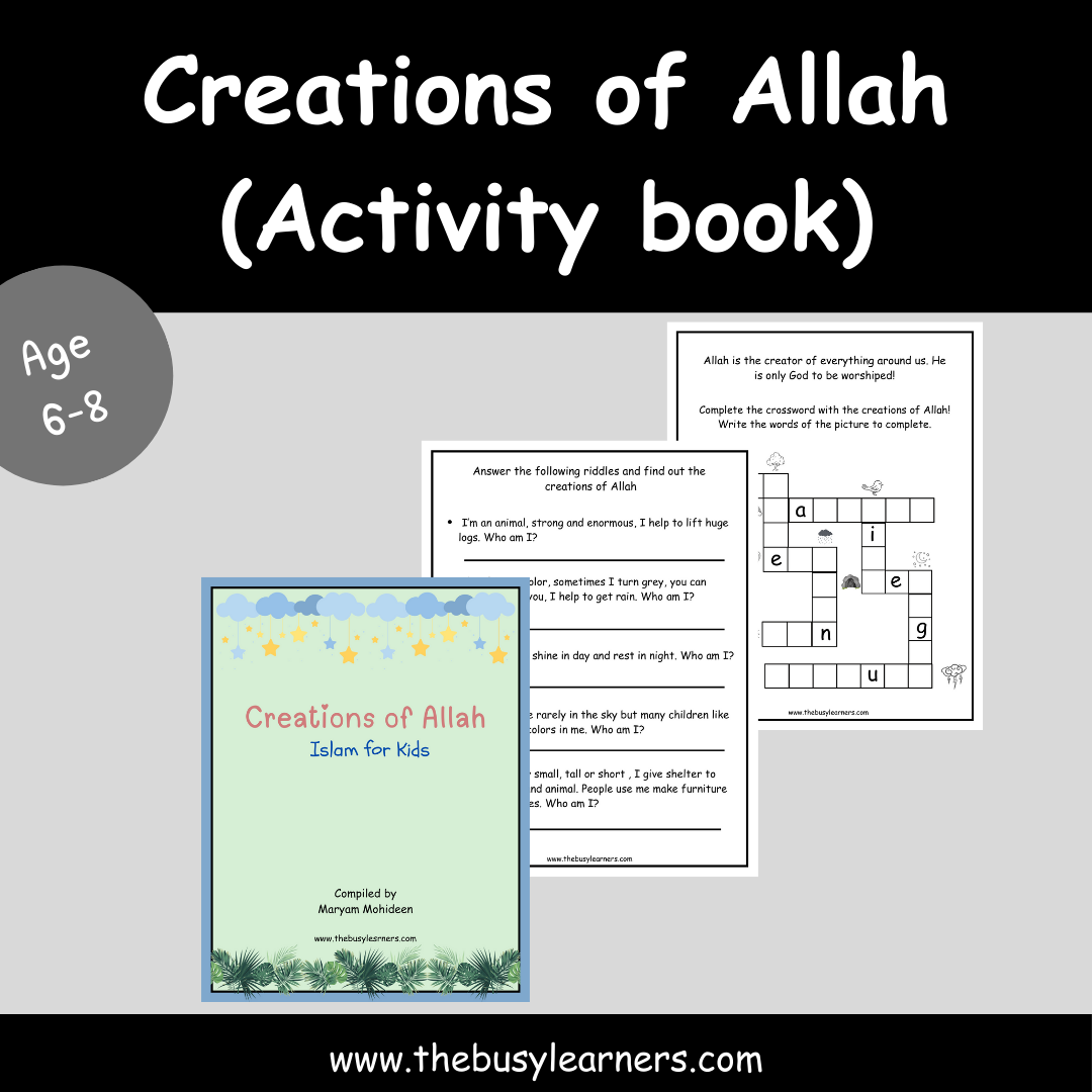 Creations of Allah Workbook Cover page
